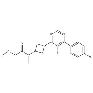 N-{1-[5-fluoro-6-(4-fluorophenyl)pyrimidin-4-yl]azetidin-3-yl}-2-methoxy-N-methylacetamide Structure