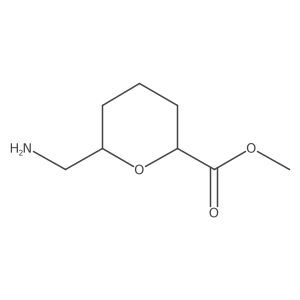 rac-methyl (2R,6S)-6-(aminomethyl)oxane-2-carboxylate结构式