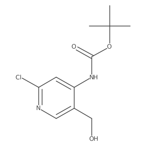 tert-butyl N-[2-chloro-5-(hydroxymethyl)pyridin-4-yl]carbamate结构式