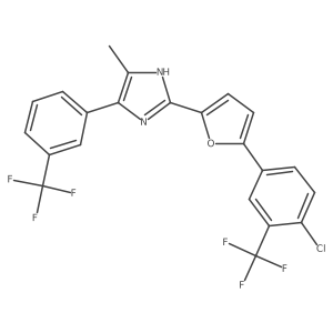 2-[5-[4-Chloro-3-(trifluoromethyl)phenyl]furan-2-yl]-5-methyl-4-[3-(trifluoromethyl)phenyl]-1H-imidazole Structure