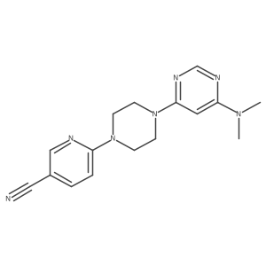 6-{4-[6-(Dimethylamino)pyrimidin-4-yl]piperazin-1-yl}pyridine-3-carbonitrile Structure