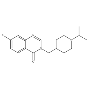 7-Fluoro-3-{[1-(propan-2-yl)piperidin-4-yl]methyl}-3,4-dihydroquinazolin-4-one结构式