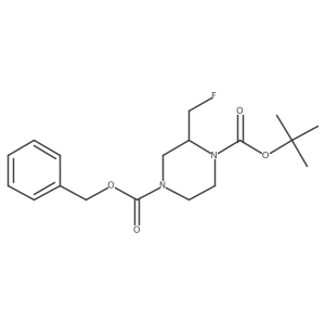 4-Benzyl 1-(tert-butyl) 2-(fluoromethyl)piperazine-1,4-dicarboxylate结构式