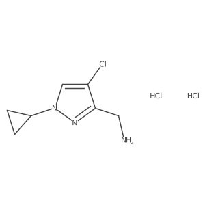 (4-Chloro-1-cyclopropylpyrazol-3-yl)methanamine;dihydrochloride结构式