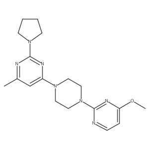 4-[4-(4-Methoxypyrimidin-2-yl)piperazin-1-yl]-6-methyl-2-(pyrrolidin-1-yl)pyrimidine结构式
