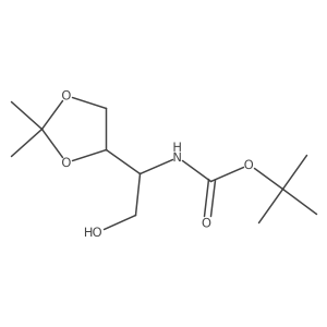 rac-tert-butyl N-[(1R)-1-[(4S)-2,2-dimethyl-1,3-dioxolan-4-yl]-2-hydroxyethyl]carbamate结构式