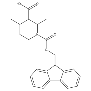rac-(2R,3R,4R)-1-{[(9H-fluoren-9-yl)methoxy]carbonyl}-2,4-dimethylpiperidine-3-carboxylic acid结构式