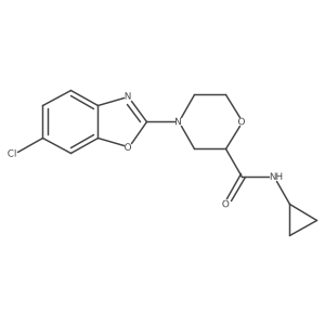 4-(6-chloro-1,3-benzoxazol-2-yl)-N-cyclopropylmorpholine-2-carboxamide Structure