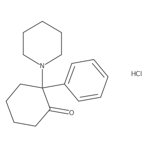 rel-(2R)-2-phenyl-2-(piperidin-1-yl)cyclohexan-1-one hydrochloride Structure