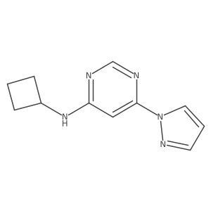 N-cyclobutyl-6-(1H-pyrazol-1-yl)pyrimidin-4-amine结构式