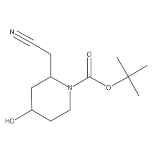 1-Piperidinecarboxylic acid, 2-(cyanomethyl)-4-hydroxy-, 1,1-dimethylethyl ester, (2R,4R)- Structure