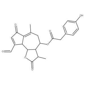 (3S,3aR,4S,9aS,9bR)-9-Formyl-2,3,3a,4,5,7,9a,9b-octahydro-3,6-dimethyl-2,7-dioxoazuleno[4,5-b]furan-4-yl 4-hydroxybenzeneacetate结构式