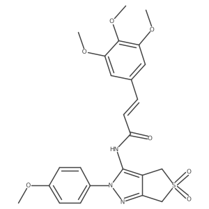(Z)-N-(2-(4-methoxyphenyl)-5,5-dioxido-4,6-dihydro-2H-thieno[3,4-c]pyrazol-3-yl)-3-(3,4,5-trimethoxyphenyl)acrylamide结构式