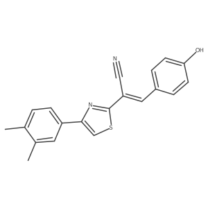 (Z)-2-(4-(3,4-dimethylphenyl)thiazol-2-yl)-3-(4-hydroxyphenyl)acrylonitrile结构式