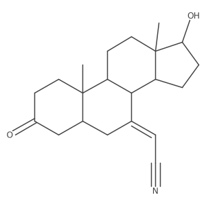 Acetonitrile, [(5I+/-,17I(2))-17-hydroxy-3-oxoandrostan-7-ylidene]-结构式