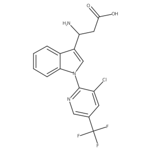 I(2)-Amino-1-[3-chloro-5-(trifluoromethyl)-2-pyridinyl]-1H-indole-3-propanoic acid结构式