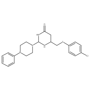 6-[(4-Chlorophenyl)sulfanylmethyl]-2-(4-phenylpiperazin-1-yl)-1,3-diazinan-4-one结构式