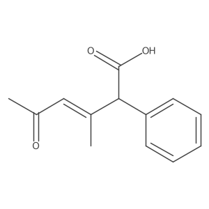 I+/--(1-Methyl-3-oxo-1-buten-1-yl)benzeneacetic acid Structure