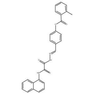 4-((2-(2-(Naphthalen-1-ylamino)-2-oxoacetyl)hydrazono)methyl)phenyl 2-iodobenzoate Structure