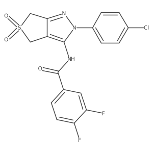 N-[2-(4-chlorophenyl)-5,5-dioxo-2H,4H,6H-5lambda6-thieno[3,4-c]pyrazol-3-yl]-3,4-difluorobenzamide结构式