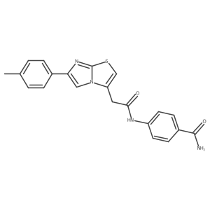 4-(2-(6-(p-Tolyl)imidazo[2,1-b]thiazol-3-yl)acetamido)benzamide Structure