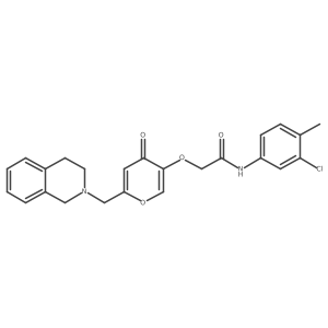 N-(3-chloro-4-methylphenyl)-2-({4-oxo-6-[(1,2,3,4-tetrahydroisoquinolin-2-yl)methyl]-4H-pyran-3-yl}oxy)acetamide Structure