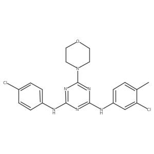 N2-(3-chloro-4-methylphenyl)-N4-(4-chlorophenyl)-6-morpholino-1,3,5-triazine-2,4-diamine Structure