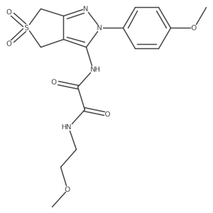 N1-(2-methoxyethyl)-N2-(2-(4-methoxyphenyl)-5,5-dioxido-4,6-dihydro-2H-thieno[3,4-c]pyrazol-3-yl)oxalamide结构式