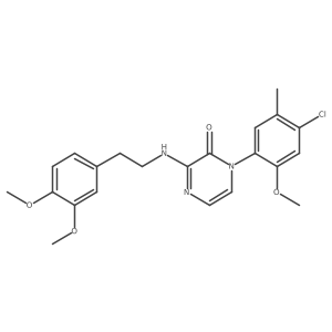 1-(4-chloro-2-methoxy-5-methylphenyl)-3-((3,4-dimethoxyphenethyl)amino)pyrazin-2(1H)-one结构式