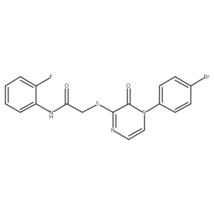 2-((4-(4-bromophenyl)-3-oxo-3,4-dihydropyrazin-2-yl)thio)-N-(2-fluorophenyl)acetamide Structure