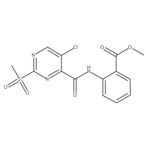 Methyl 2-(5-chloro-2-(methylsulfonyl)pyrimidine-4-carboxamido)benzoate Structure
