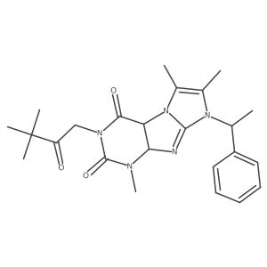 2-(3,3-Dimethyl-2-oxobutyl)-4,7,8-trimethyl-6-(1-phenylethyl)-4a,9a-dihydropurino[7,8-a]imidazole-1,3-dione结构式