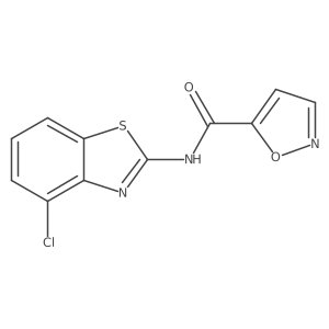 N-(4-chlorobenzo[d]thiazol-2-yl)isoxazole-5-carboxamide结构式