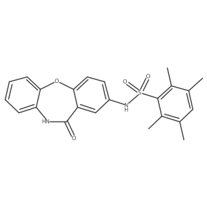 2,3,5,6-tetramethyl-N-(11-oxo-10,11-dihydrodibenzo[b,f][1,4]oxazepin-2-yl)benzenesulfonamide结构式