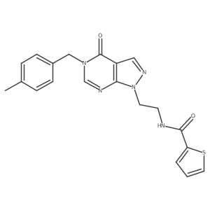 N-(2-(5-(4-methylbenzyl)-4-oxo-4,5-dihydro-1H-pyrazolo[3,4-d]pyrimidin-1-yl)ethyl)thiophene-2-carboxamide Structure