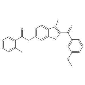 2-fluoro-N-[2-(3-methoxybenzoyl)-3-methyl-1-benzofuran-6-yl]benzamide结构式