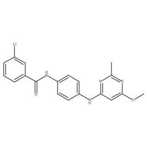 3-chloro-N-(4-((6-methoxy-2-methylpyrimidin-4-yl)amino)phenyl)benzamide结构式