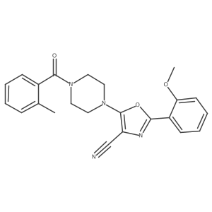 2-(2-Methoxyphenyl)-5-(4-(2-methylbenzoyl)piperazin-1-yl)oxazole-4-carbonitrile Structure
