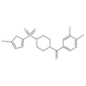 1-[(5-Chlorothiophen-2-yl)sulfonyl]-4-(5,6-dichloropyridine-3-carbonyl)piperazine结构式