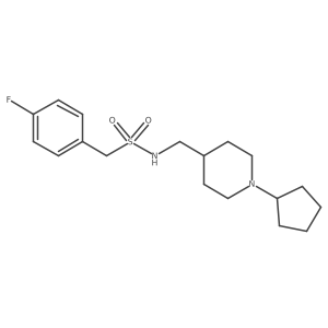 N-[(1-cyclopentylpiperidin-4-yl)methyl]-1-(4-fluorophenyl)methanesulfonamide结构式
