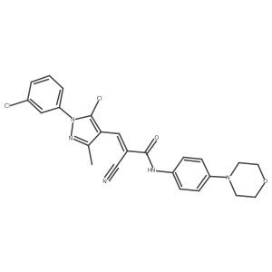 3-[5-chloro-1-(3-chlorophenyl)-3-methyl-1H-pyrazol-4-yl]-2-cyano-N-[4-(morpholin-4-yl)phenyl]prop-2-enamide Structure