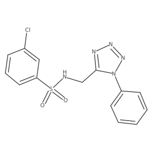 3-chloro-N-((1-phenyl-1H-tetrazol-5-yl)methyl)benzenesulfonamide Structure