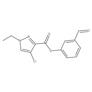 3-Formylphenyl 4-chloro-1-ethyl-1H-pyrazole-3-carboxylate Structure
