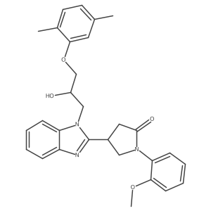 4-{1-[3-(2,5-dimethylphenoxy)-2-hydroxypropyl]-1H-benzimidazol-2-yl}-1-(2-methoxyphenyl)pyrrolidin-2-one Structure