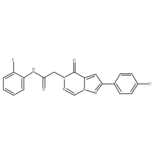 2-(8-(4-chlorophenyl)-(oxo)pyrazolo[1,5-d][1,2,4]triazin-1-yl)-N-(2-fluorophenyl)acetamide结构式