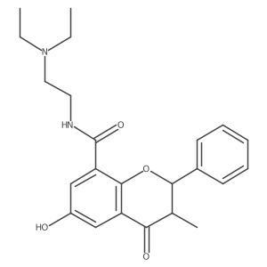2h-1-Benzopyran-8-carboxamide,n-[2-(diethylamino)ethyl]-3,4-dihydro-6-hydroxy-3-methyl-4-oxo-2-phenyl- Structure