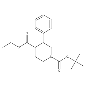 Ethyl trans-1-Boc-3-phenylpiperidine-4-carboxylate结构式