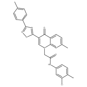 N-(3-chloro-4-fluorophenyl)-2-(7-methyl-4-oxo-3-(3-(p-tolyl)-1,2,4-oxadiazol-5-yl)-1,8-naphthyridin-1(4H)-yl)acetamide Structure