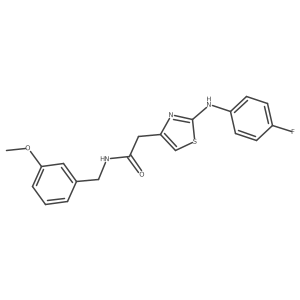 2-{2-[(4-fluorophenyl)amino]-1,3-thiazol-4-yl}-N-[(3-methoxyphenyl)methyl]acetamide Structure