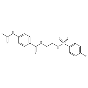 4-acetamido-N-(2-(4-fluorophenylsulfonamido)ethyl)benzamide结构式